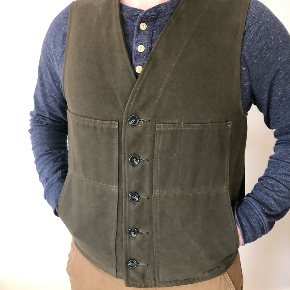 Green Filson Moleskin Vest size 40 (new)